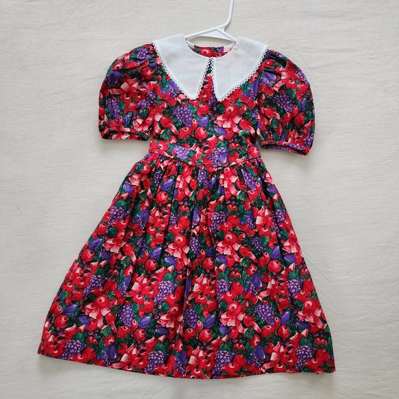 Vintage Wintery Fruit Dress kids 6